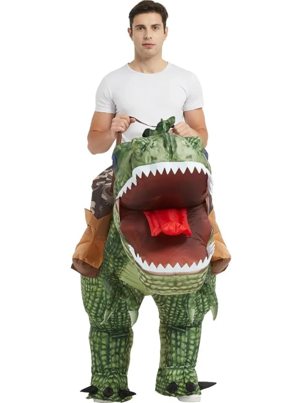 Inflatable T-Rex Dinosaur Costume for Adults - Fun Blow Up Suit for Halloween